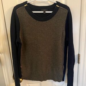 J Crew Zipper Detail Wool Sweater